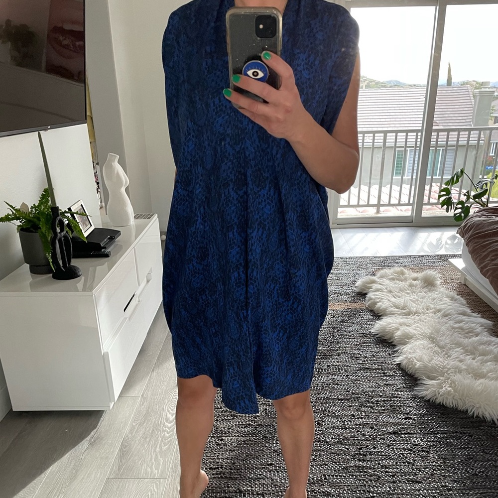 100% Silk Vince Drape Dress - Small
